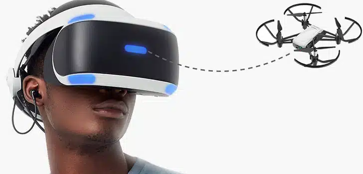 کوادکوپتر تلو اتصال عینک VR به تلو