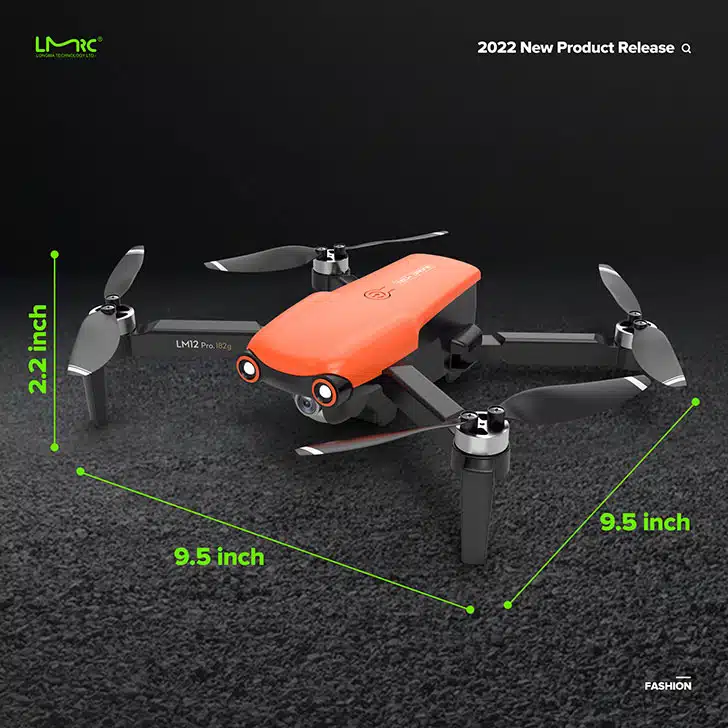 کوادکوپتر LM12 PRO ابعاد هلی شات LM12 PRO