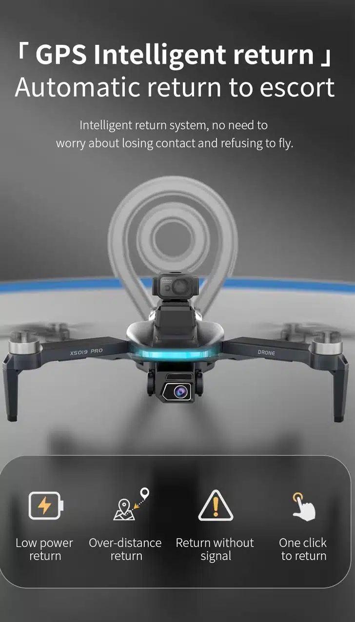کوادکوپتر XS019 PRO بازگشت به خانه پهپاد XS019 PRO