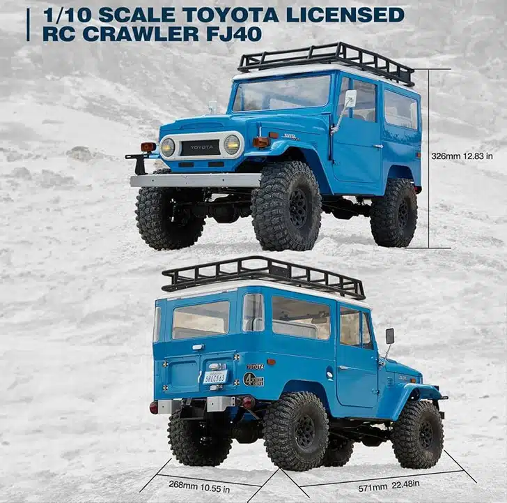 ماشین کنترلی FMS TOYOTA FJ40 RS ابعاد ماشین کنترلی تویوتا FMS FJ40 RS