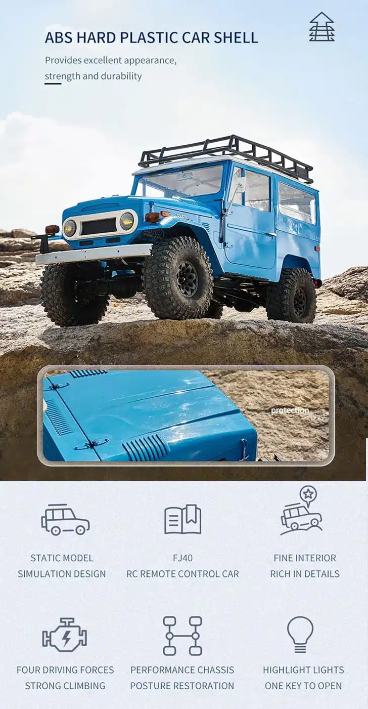 ماشین کنترلی FMS TOYOTA FJ40 RS طراحی ماشین کنترلی تویوتا FMS FJ40 RS