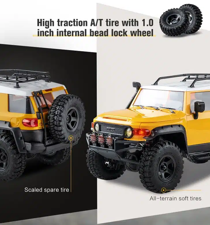 ماشین کنترلی FMS Toyota FJ Cruiser RTR لاستیکهای ماشین کنترلی تویوتا FMS FJ RTR Cruiser