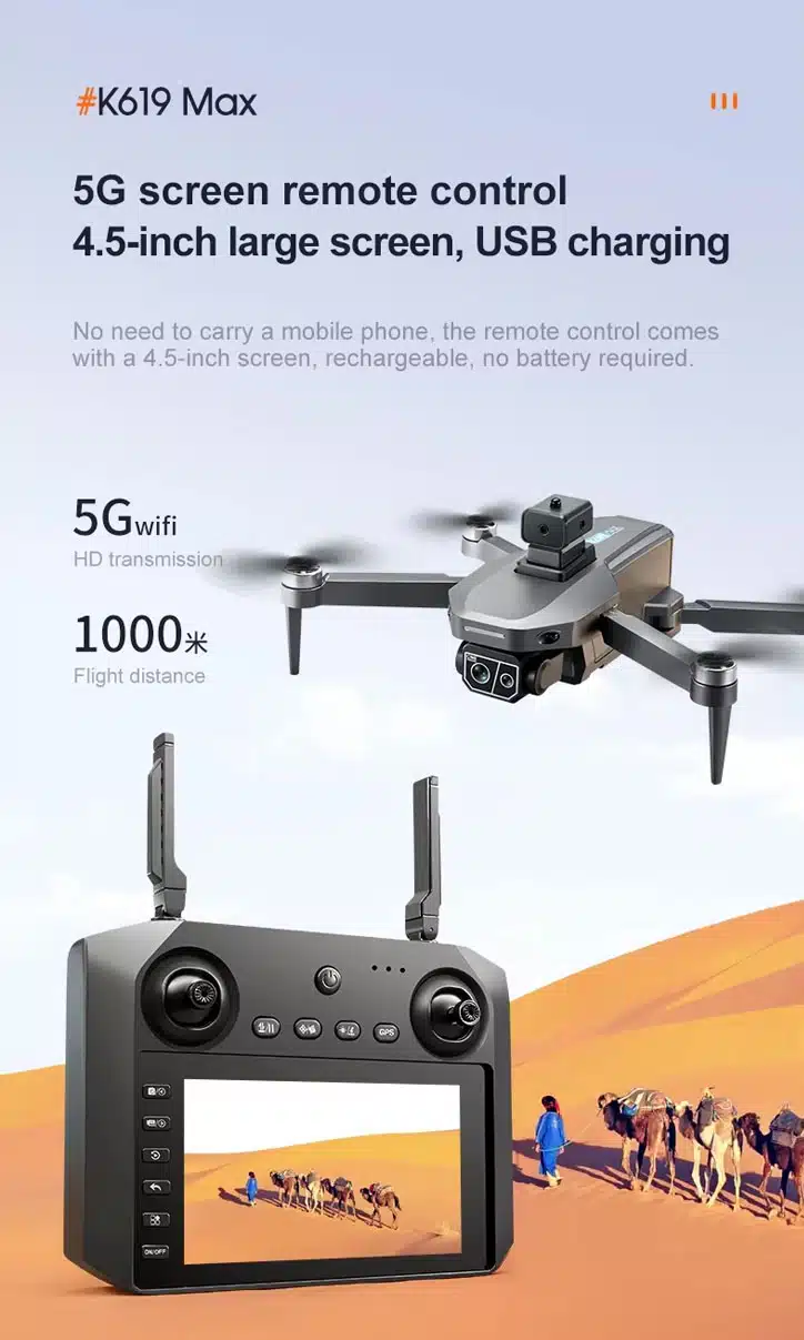 کوادکوپتر K619 Max قابلیت انتقال تصاویر هلی شات K619 Max