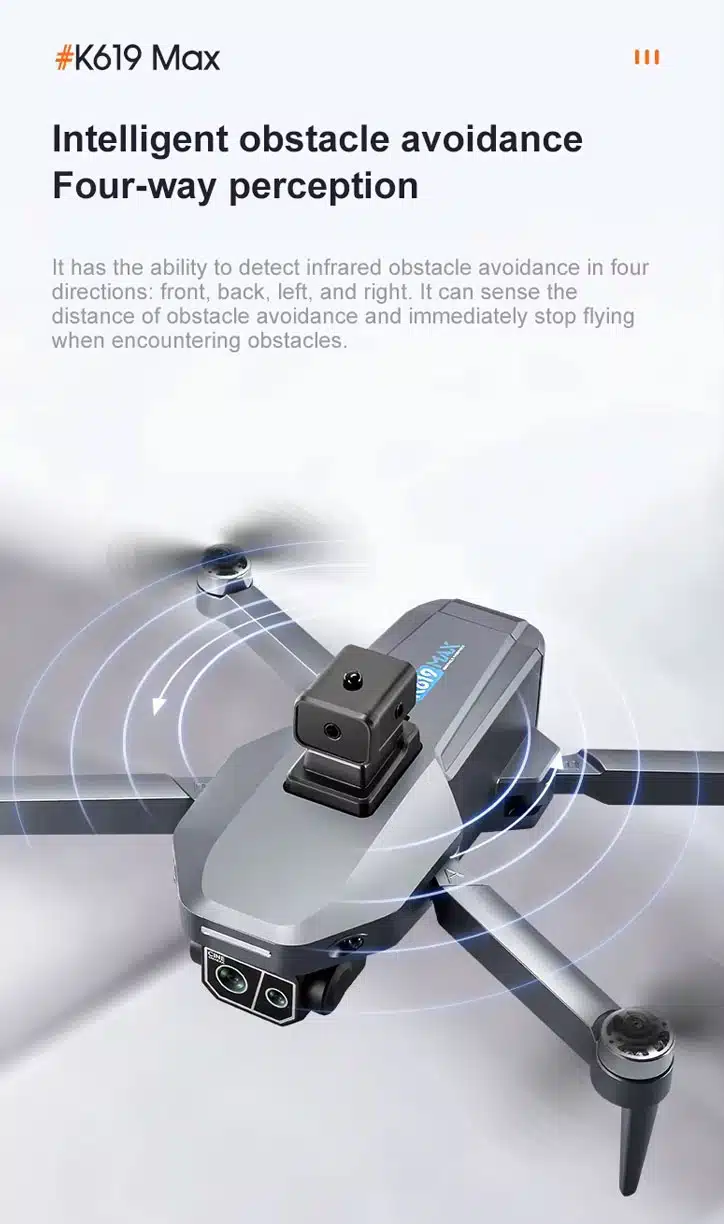 کوادکوپتر K619 Max عدم برخورد با موانع کوادکوپتر K619 Max