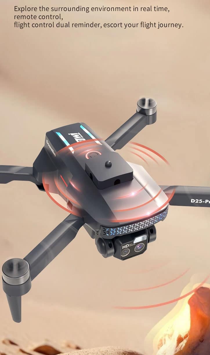 تشخیص موانع توسط کوادکوپتر D25 Pro Max و عدم برخورد