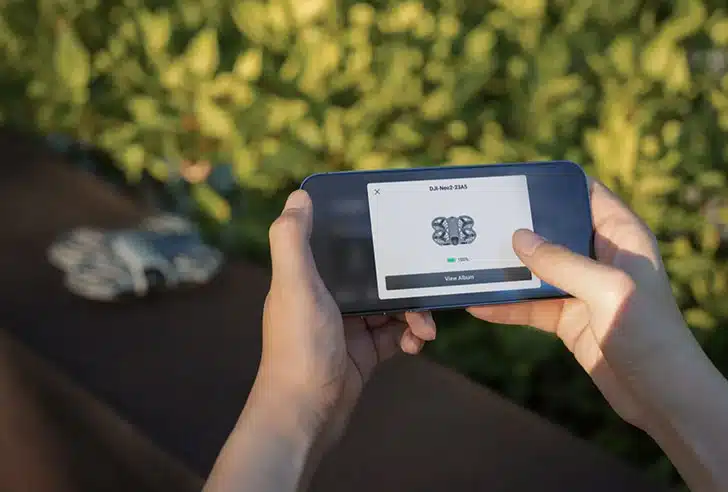 هلی شات DJI Neo 2 انتقال فایل در نئو ۲