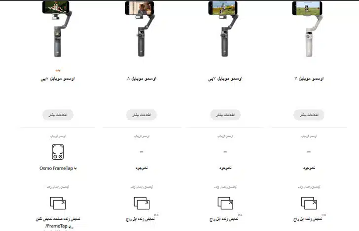 اسمو موبایل 8P مقایسه اسمو موبایل 8P با مدل های دیگر